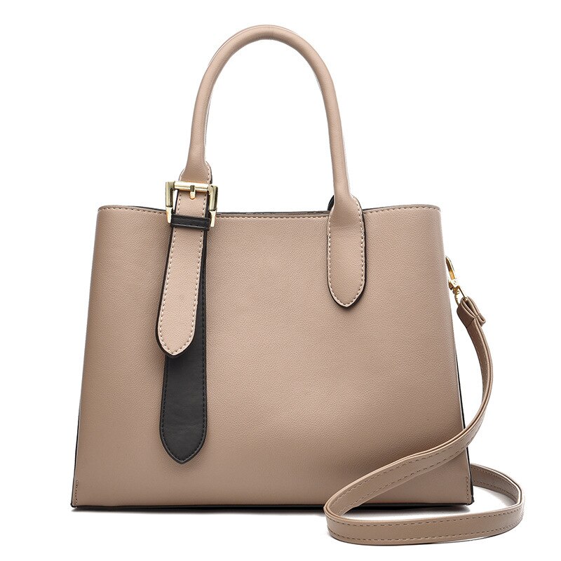 Autumn And Winter Women's Soft Leather European And American Bag Atmosphere Bag Messenger Bag Handbag Bag: khaki