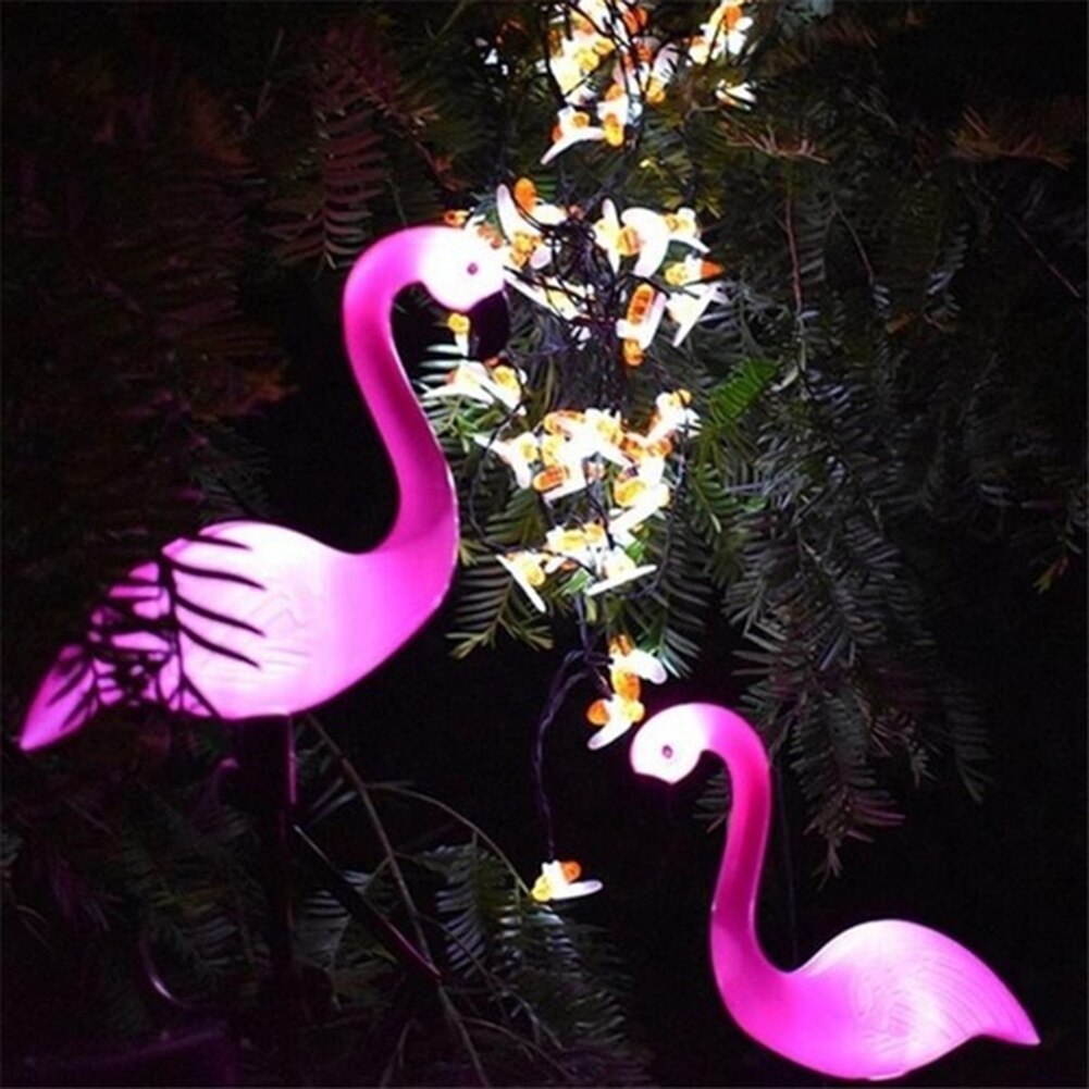 Lámpara LED con forma de flamenco con energía Solar, luces de camino impermeables, Lámpara decorativa para jardín, paisaje de la calle, lámpara para patio de césped