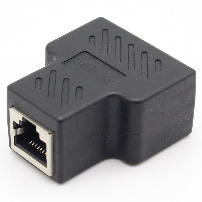 Cabo de rede ethernet rj45 1 a 2 saídas, adaptador de conector divisor fêmea para lan, 1 peça