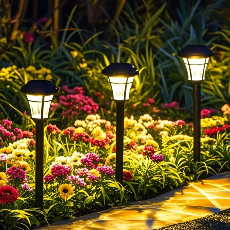 draussen LED Garten Lichter Solar- Energie Weg Dekor Wasserdichte Terrasse Licht für Balkon Straße Hof Rasen Außerhalb Solar- Lampe