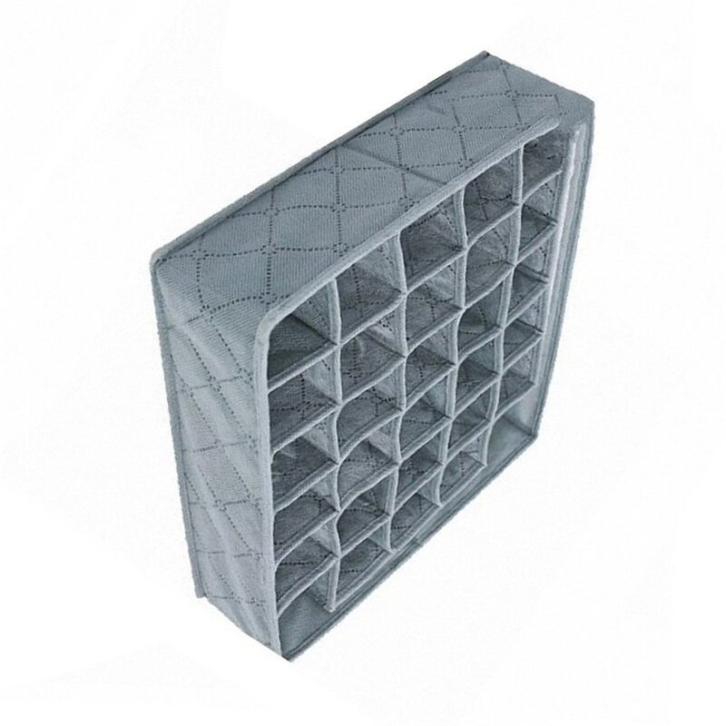 Caja de almacenamiento de carbón de bambú de 30 rejillas, organizador de armario, cajón de calcetines, cajas de compartimentos fordables