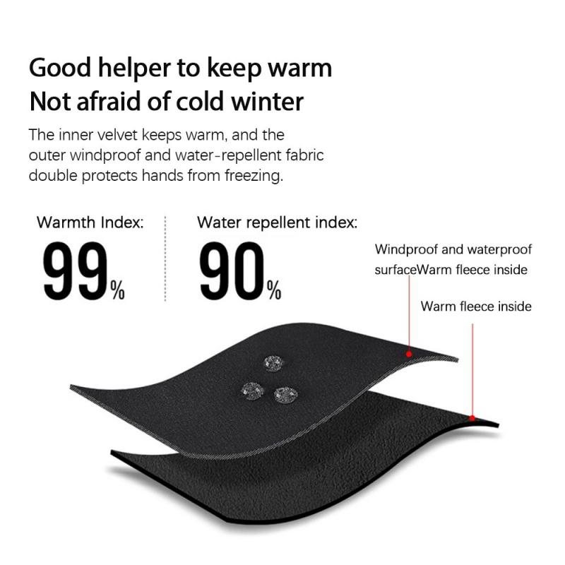 Kyncilor gants de cyclisme écran tactile vtt gants de vélo en plein air coupe-vent doigt complet gants d'hiver mitaines pour hommes femmes