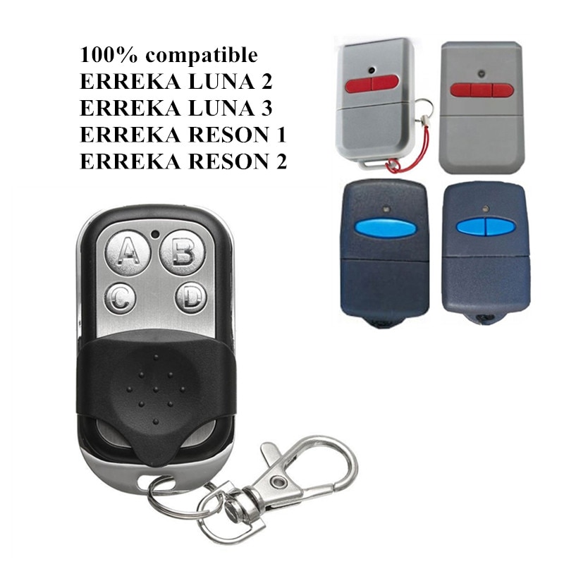 Control remoto para puerta de garaje Compatible con ERREKA LUNA /ERREKA RESON1 / ERREKA RESON2, 433,92 Mhz, código fijo