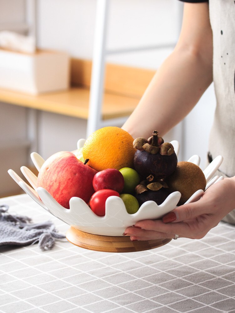 Enkel keramisk frukt hem bord dekoration frukt skål snack nöt bricka
