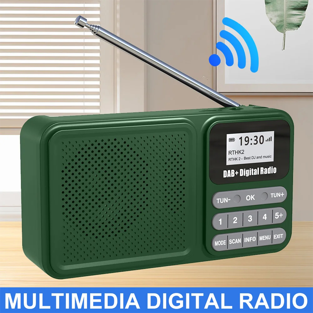 Wireless BT 5.0 DAB+ Digital Radio Portable FM Radio Supports U Disk TF Card MP3 Play Loudspeaker LCD Display Speaker Camping