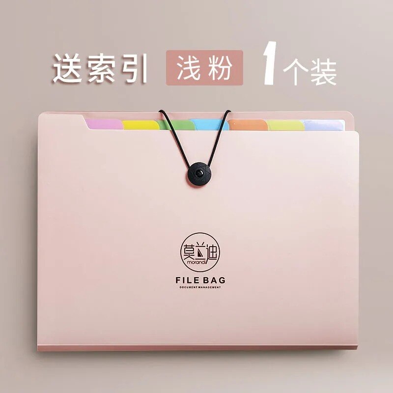 Small Expanding File Folder With 12 Pockets Receipt Organizer Folder Accordion Folder Office Document PP Wallet Case Waterproo: 8 Pockets-Pink