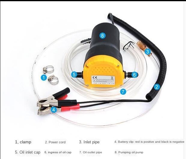 Car Electric Oil Extractor Transfer Pump 12V 60W Oil/Crude Oil Fluid Suction Pump Mini Fuel Engine Oil Extractor Transfer Pump