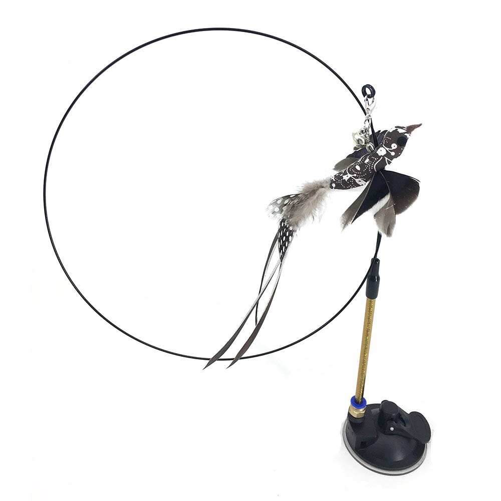 Simulatie Vogel Kat Speelgoed Interactieve Grappige Veer Vogel Met Bell Sucker Kat Stok Speelgoed Katje Spelen Teaser Wand Speelgoed Voor katten: D-sucker