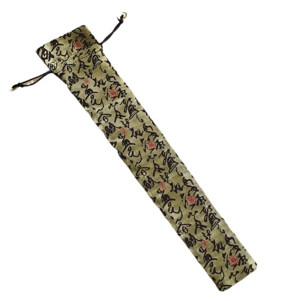 Retro Elegante Opvouwbare Handfantashouder Stofdichte Beschermhoes Hoes Bruiloftsfeest Festival Opvouwbare Ventilatortas: Fluorescentie Geel / 9.5x9.5x11 cm