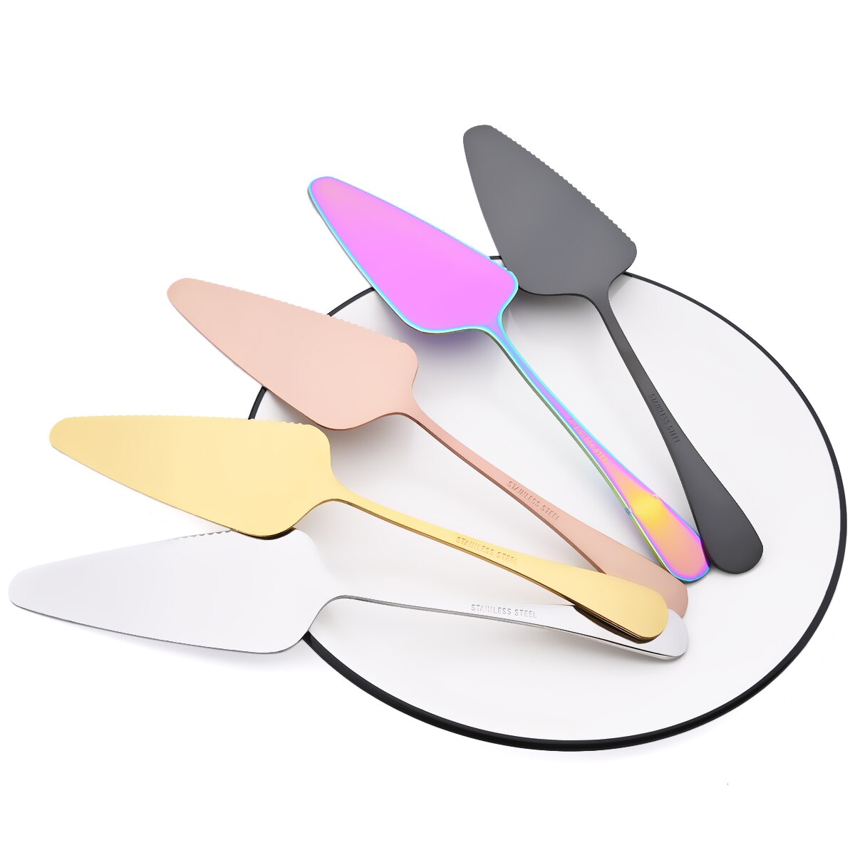 Gold Triangle Pizza Spatula Set Stainless Steel Toothed Cake Spatula Cheese Spatula Cake Spatula Baking Kitchen Accessories Tool