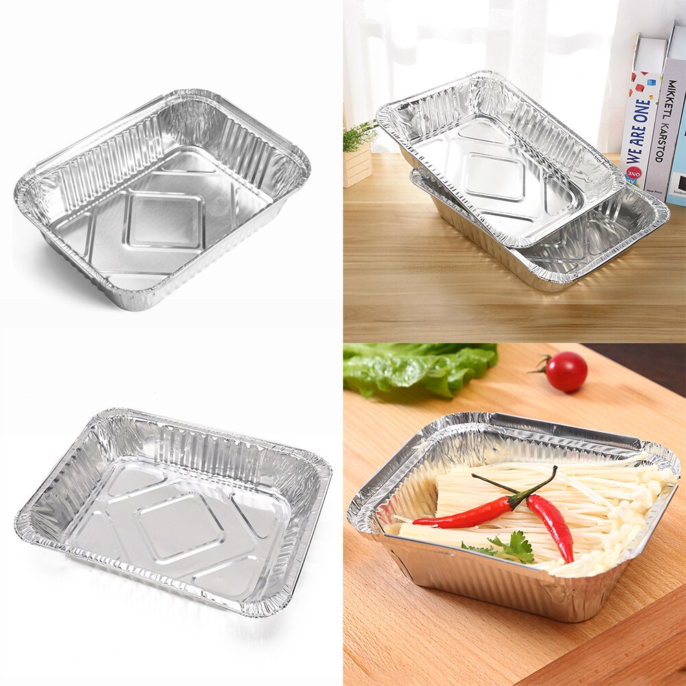 Barbecue Tin Carton Thickened Large Capacity Packing Box Disposable Meal Box Food Dessert Tin Carton Without Lids