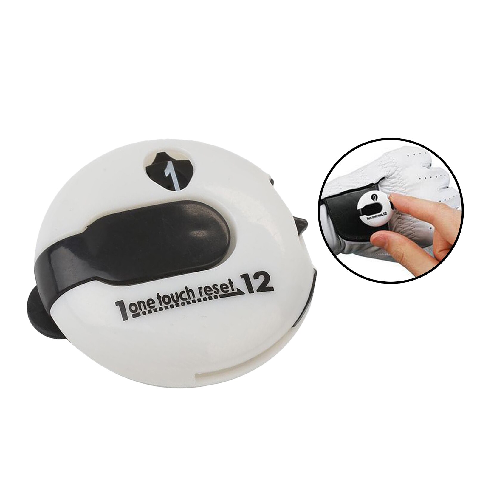 Mini Golf Score Teller Clicker Scorekeeper Scoren Clip Op Handschoen: White