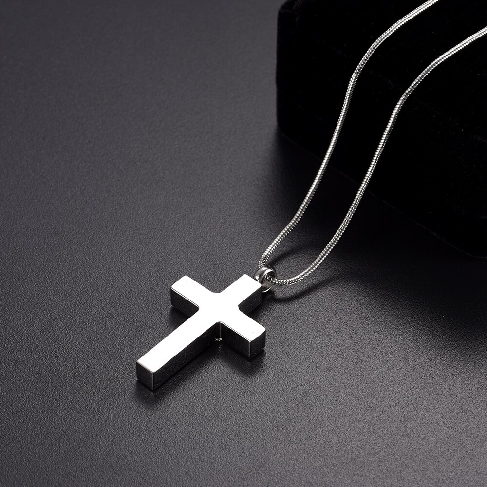 IJD9906 Hold Little Blank Heart Cross Stainless Steel Memorial Urn Necklace Keepsake Cremation jewelry for ashes of loved one