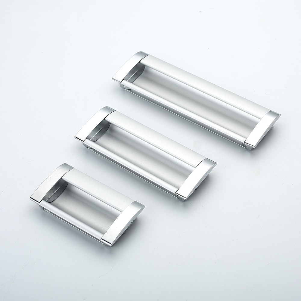 Manija de puerta incrustado, tirador de aluminio ranurado para cajón, armario, puerta oculta, tiradores de cajón de puerta corredera