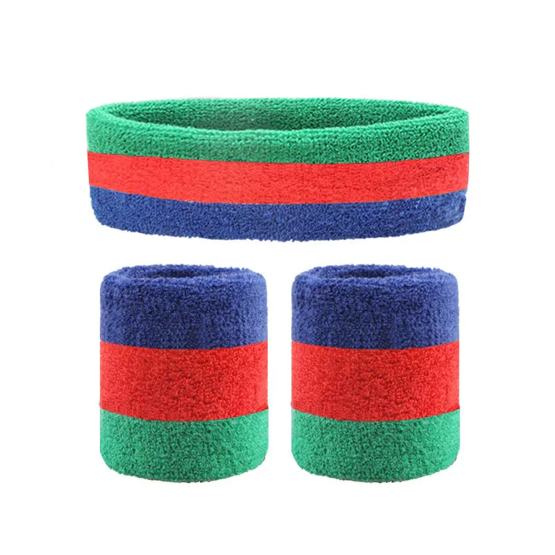 3 unids/set diadema deportiva banda para el sudor alta elástica mujeres hombres deportes al aire libre banda para el sudor diadema pulsera entrenamiento tenis diadema: violet
