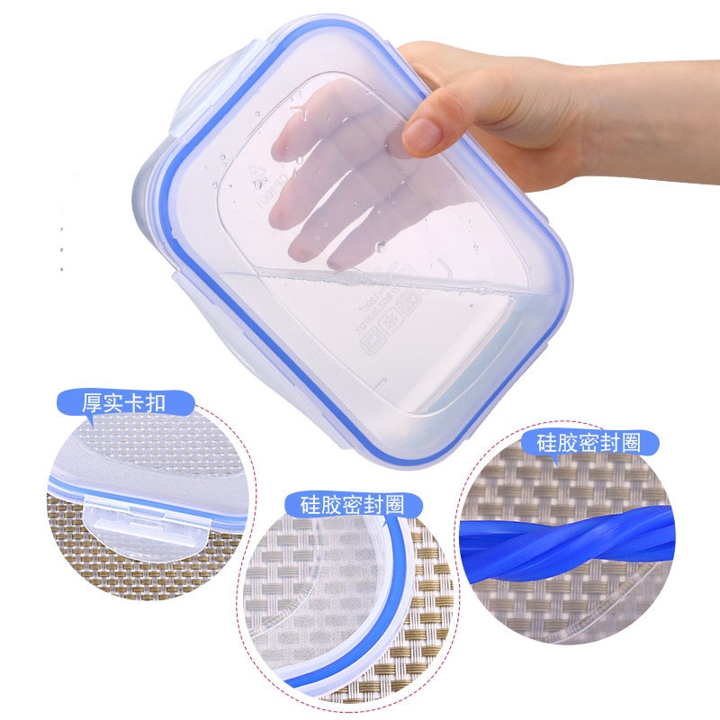 3Pcs/Set Portable Plastic Seal Storage Box Set Lunch Box Can Microwave Lunch Box Bento Heat-Resistant Lunch Box Food Container