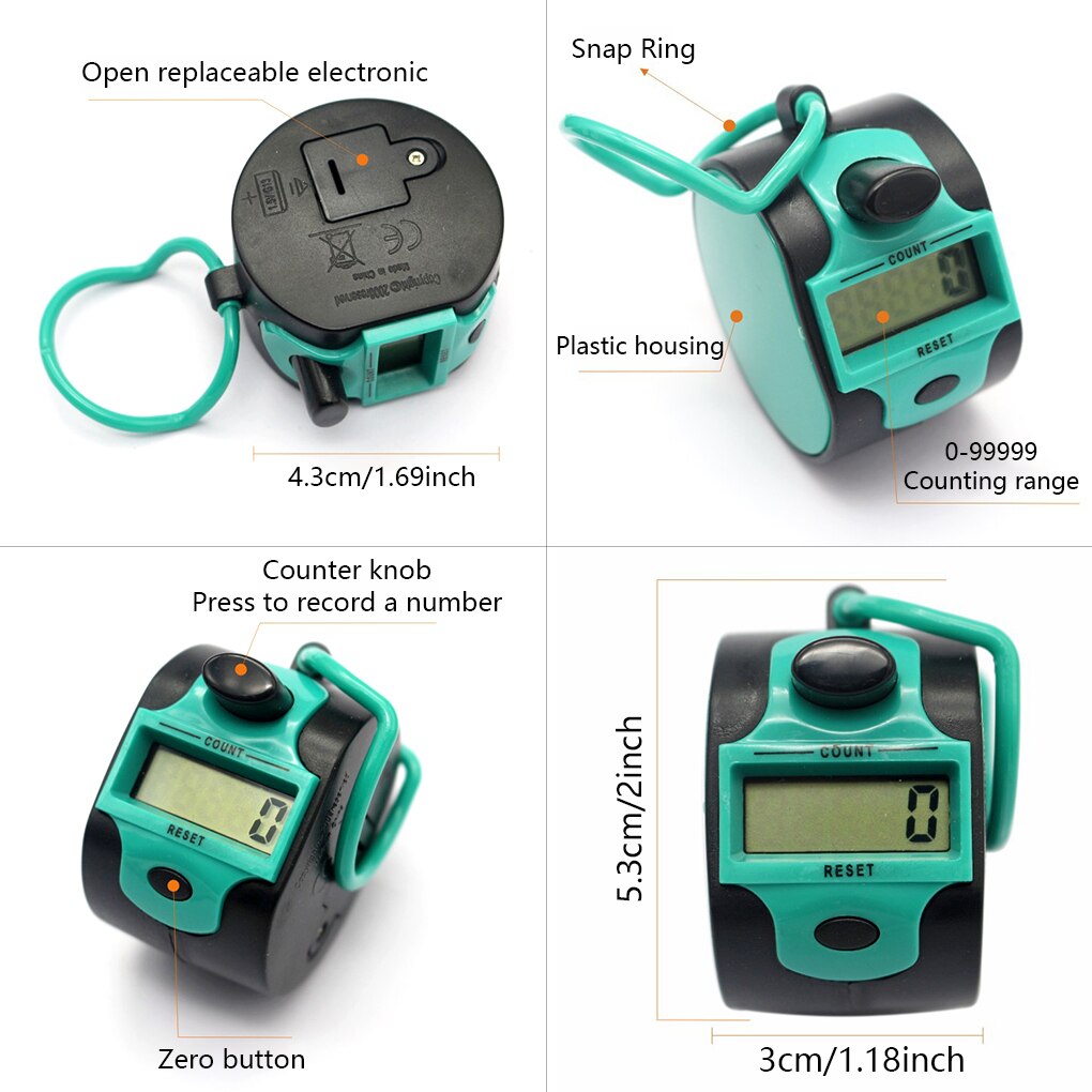 Pack of 3 99999 Counts Digital Display Counters Basketball Match Football Competition Manual Number Counting Device