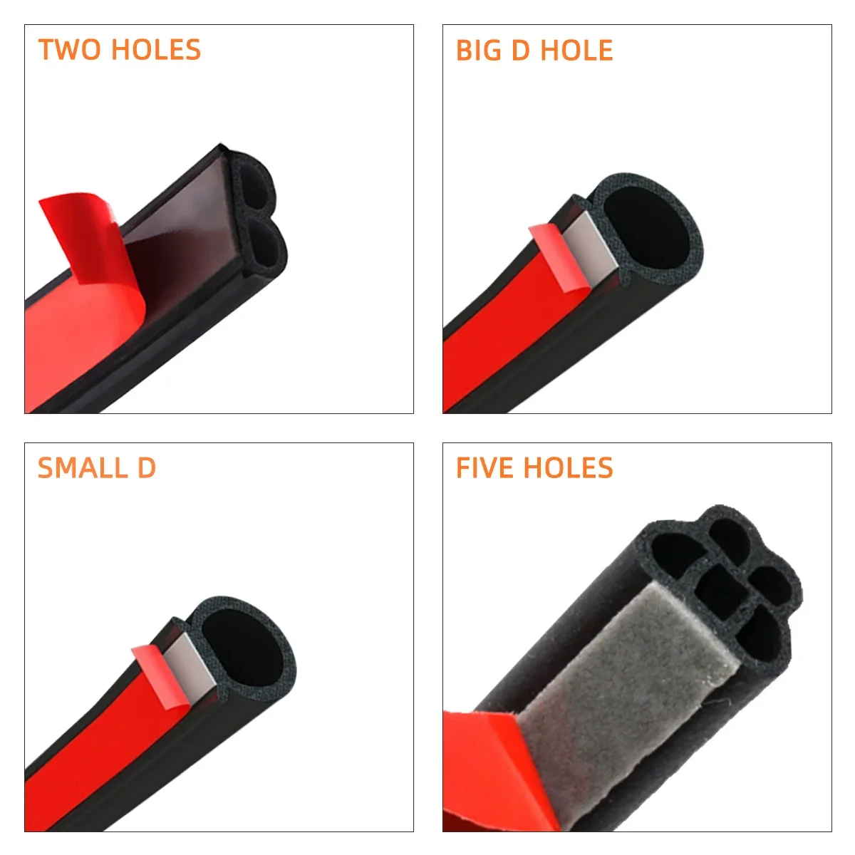 Soundproof Waterproof Double Weatherstrip Rubber Sealing Layer Insulation Auto Door Sealant Protector protection Sealing