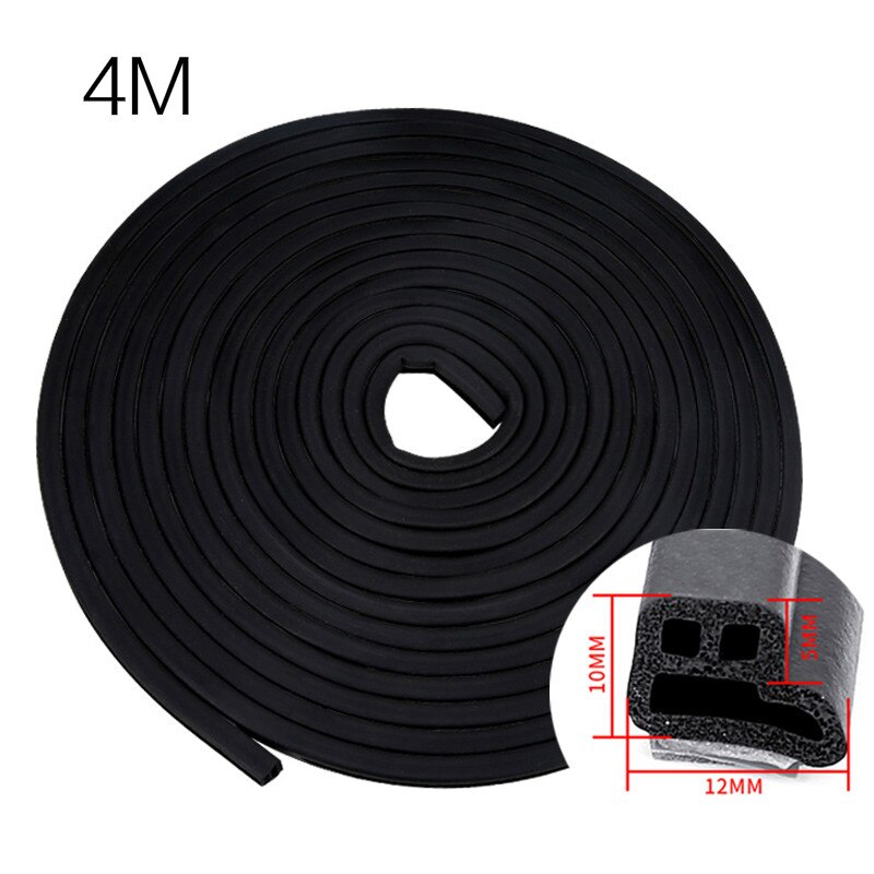 Seametal Car Door Sealing Strip sound insulation Car styling Sticker Rubber Seal Strips Adhesive Auto Edge Trim Noise Insulation: 4m
