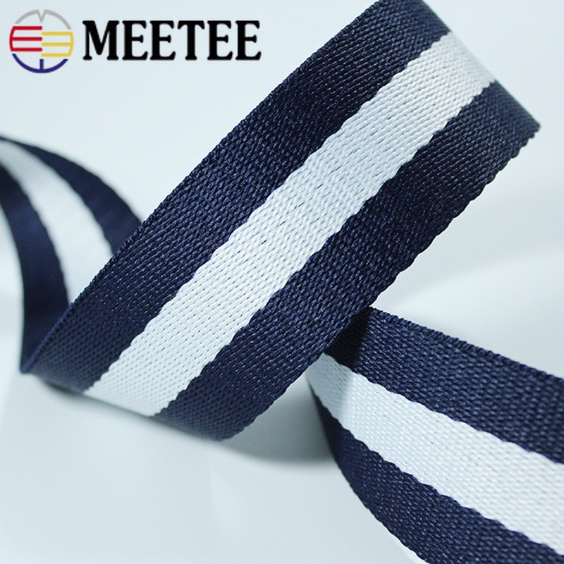Meetee 8 metros 38mm Nylon cincha de franjas para bolsas Correa DIY para cinturón de seguridad de coche cinta decoración banda cinta accesorios de costura