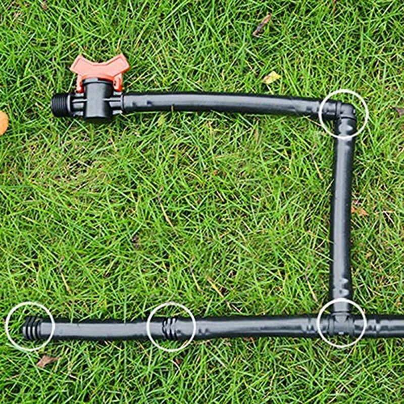 Irrigation Fittings Kit for Drip Tubing -6 Tees, 6 Couplings, 6 Ends, 6 Elbows - 16mm Compatible Drip Sprinkler Systems