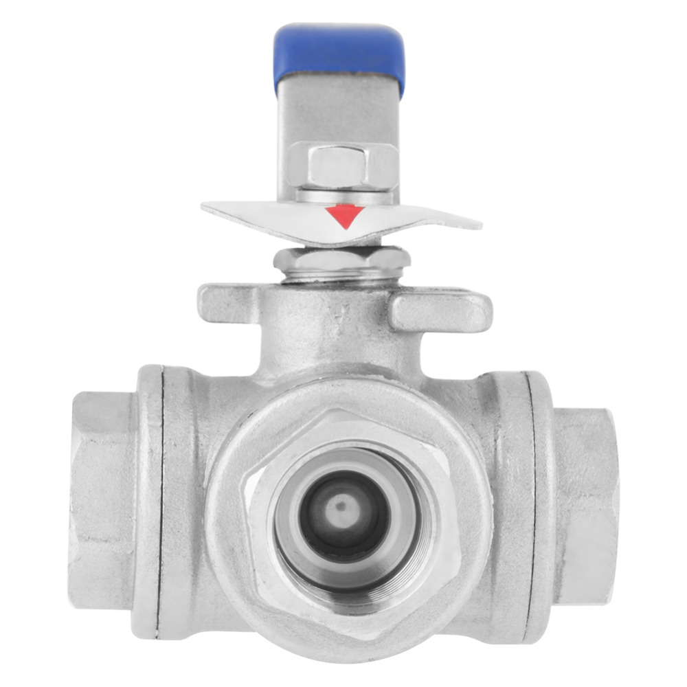 Ball Valve Stainless Steel SUS304 Ball Valve Three-way Type Female Thread DN15 Water Ball Valve Pipe T-port