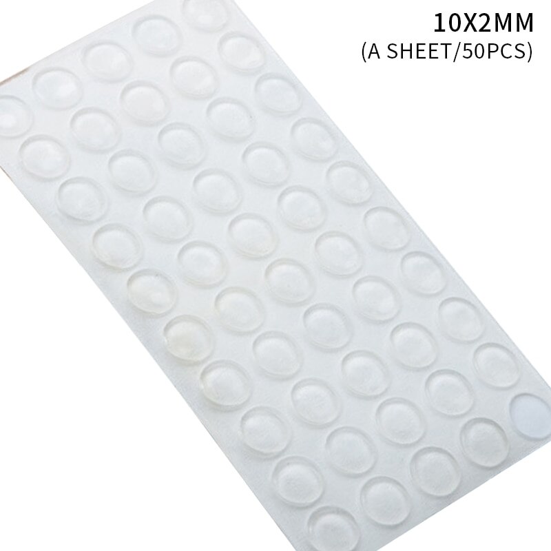 Furniture Bumpers Adhesive Silicone Bumper Pads Surface Protection for Wall Door Wooden Floor Silicone Rubber Transparent White: M10 50Grain