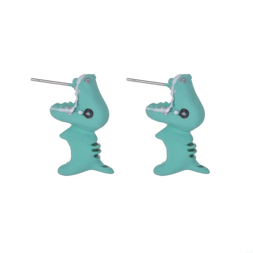 Boucles d'oreilles en forme d'animal de dessin animé pour femmes, 2 pièces/1 paire, mignon dinosaure petit chien baleine, morsure d'argile, bijoux d'oreille, amusants à la