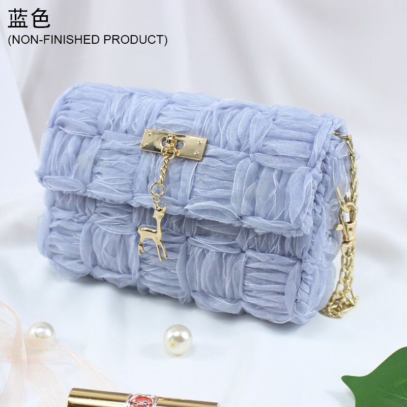 Bag Making Materials DIY Bag Handmade Mesh Cloth Latch Hook Bags Handcraft Weaving Sewing Stich Materials Adult: Blue
