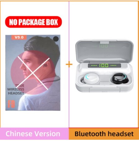 Casque sans fil Bluetooth 5.0 écouteurs F9-10 TWS avec Microphone sport étanche casques Mini écouteurs LED affichage: F9-No Package