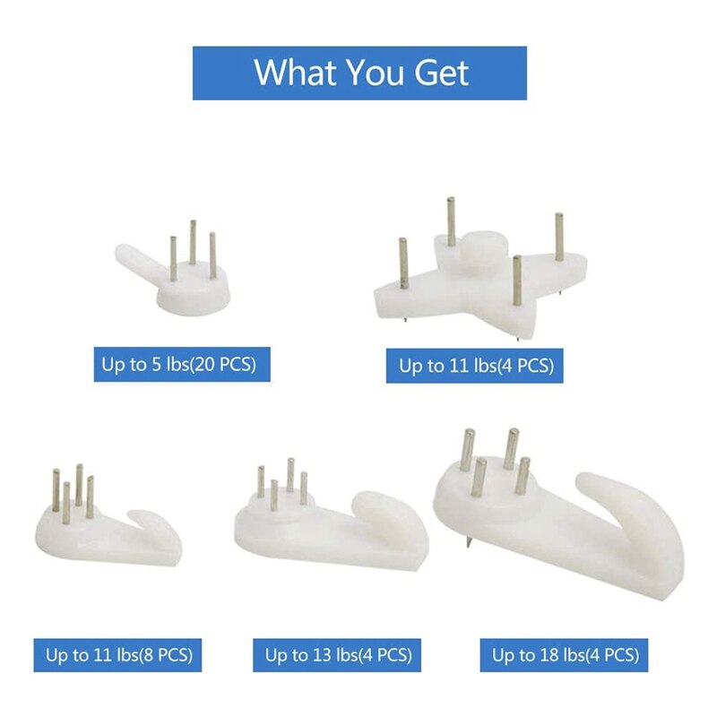 40 Uds uña Invisible tornillos ganchos de pared imagen perchas sin dejar huellas gancho para foto Multi función pintura marco suspensión