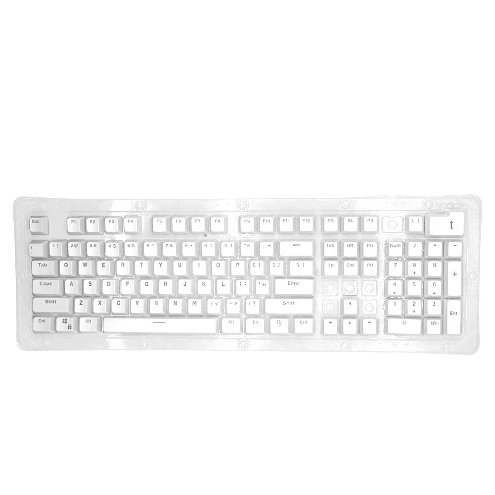 18x6.5inch 104pcs Double Shot Translucent PBT Spacebar Keycaps For Cherry/Kailh/Gateron/Outemu/Mx Mechanical Keyboard Keycap Set: White