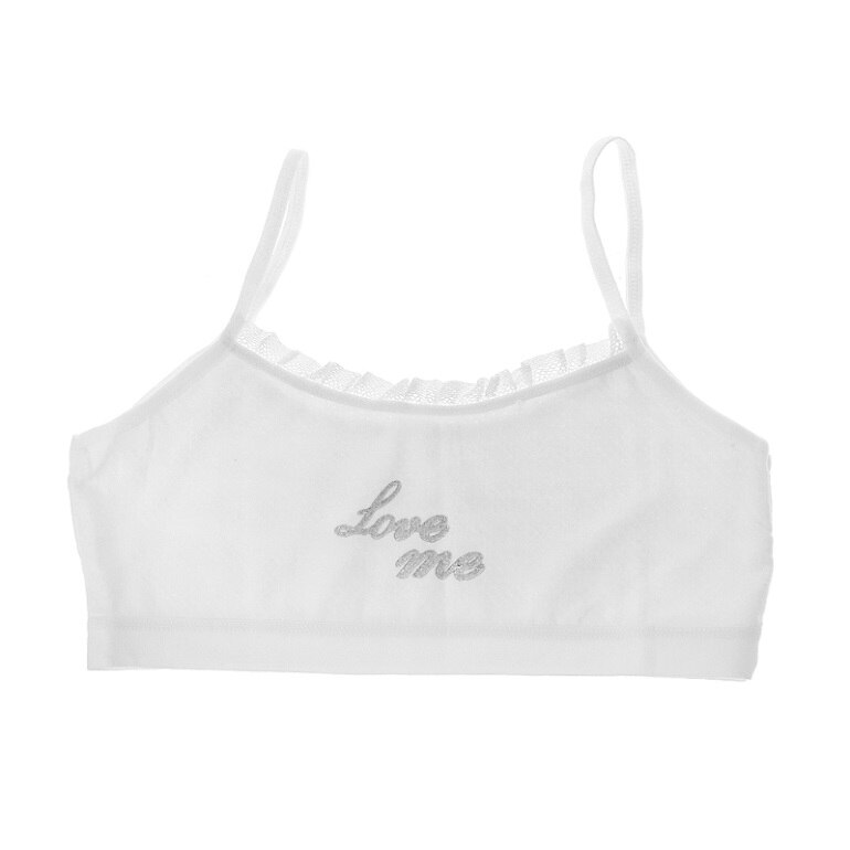 Unge piger bomuld camisoles pige undertøj trykning blonder vest top til teenagere træning camisole: 5