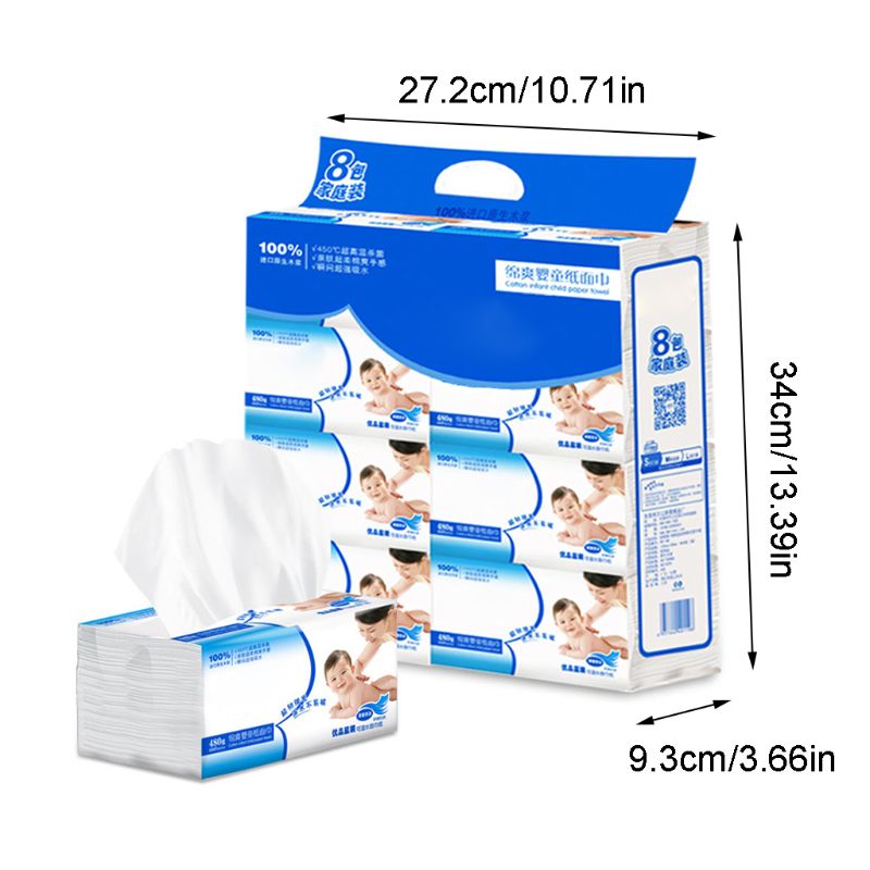 8PCS Silky Smooth Soft Premium 3-Ply Toilet Paper Kitchen Toilet Facial Tissues GXMC