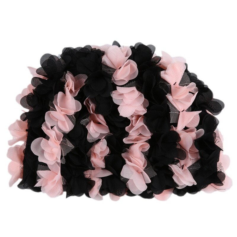 Vintage Floral Ladies Woman Swim Cap Petal Retro Swimming Hat Flower Bathing Cap Attractive Hat #