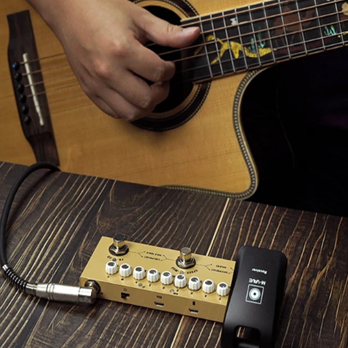 M-vave tank-g/tank-b/cubebaby bas/cubebaby ac/cube baby/tank mini genopladelig multieffektpedal til elektrisk akustisk guitar