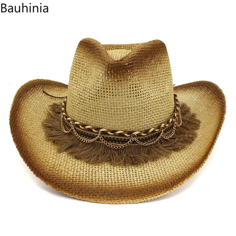 Frühling Sommer Wilde Herren Stroh Hüte Männer der Frau der Westlichen Cowboy-Hut Sonnenhut Großen Strand hut