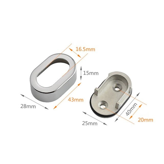 Furniture Bracket 4pcs Round Bracket Stainless Steel Standard Tube Support: silver
