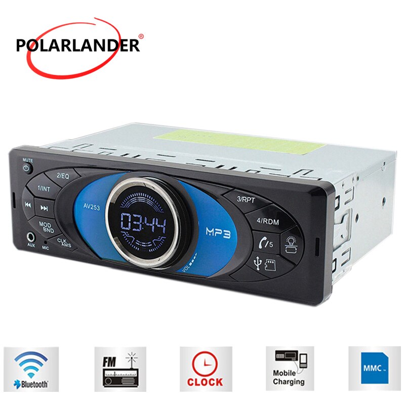 Ondersteuning Bluetooth Bluetooth auto 1 Din MP3 Handsfree Bellen Multimedia USB TF AUX FM autoradio Muziekspeler Autoradio