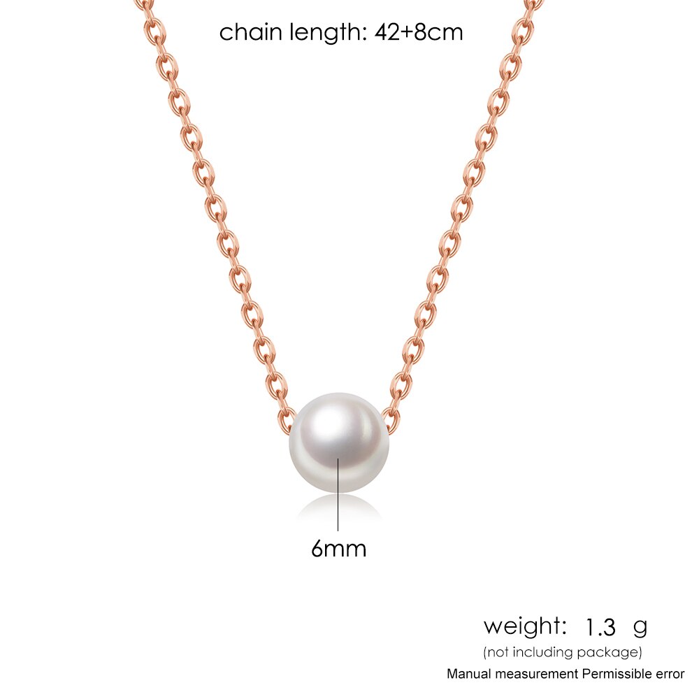 925 sterling zilveren kettingen voor vrouwen mini parel hanger ketting eenvoudige stijl fijne sieraden emnl 039: Emnl 005-1
