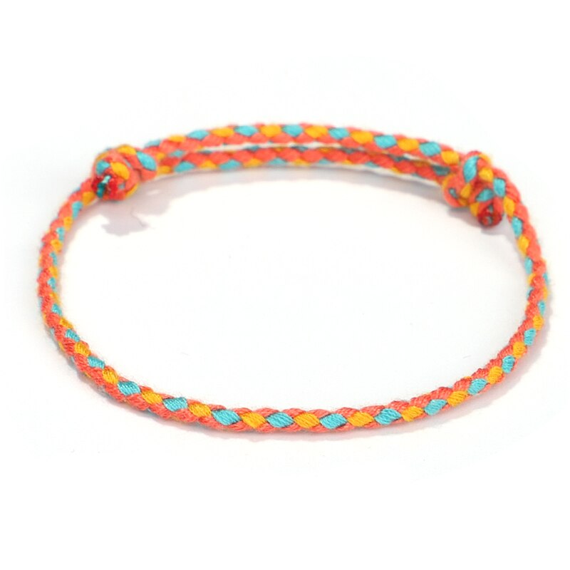 Pulseira prateada da sorte tibetana feminina, bracelete de corda com nó na cor boho: 6