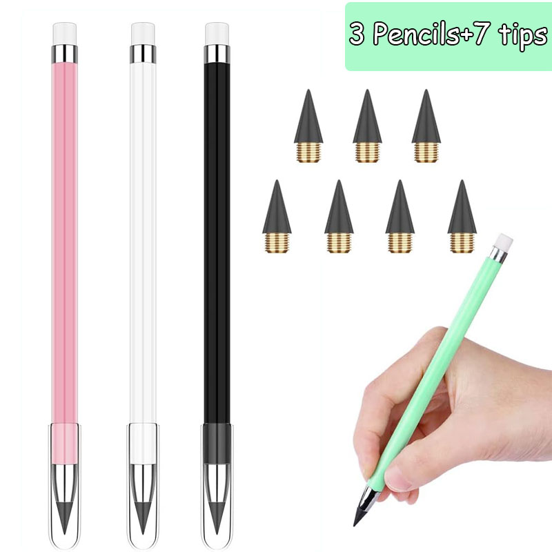 10pcs Eternal pencil set macaron For Kids Cute Pens Painting Art Office&School Supplies Infinity Pencils Tips Set Stationery: PURPLE