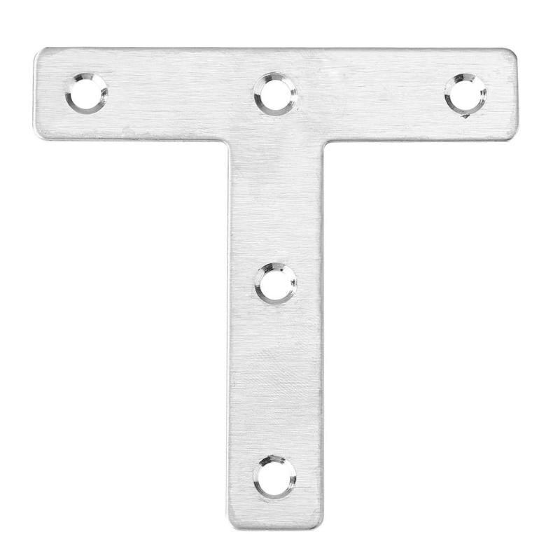 4pcs/set T-shape Angle Codes Thick Stainless Steel Angle Groove Connector Metal Fittings Angle Fastener Connecting Piece Hardwar: 80 mm