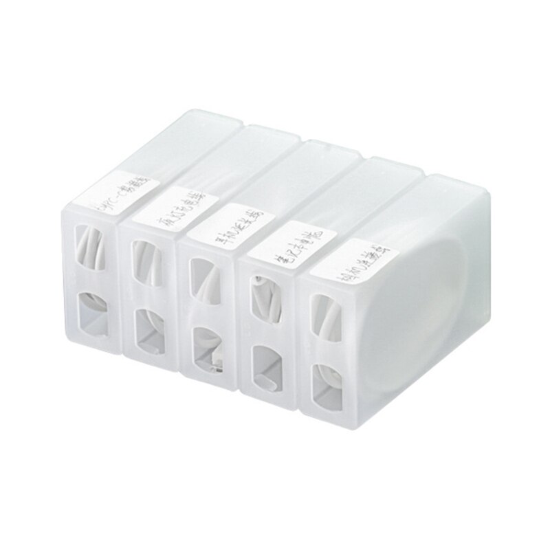 Y1QB 5 Grids Desktop Wire Cable Organizer Box USB Cable Storage Holder Case Jewelry Container