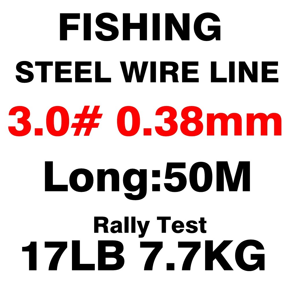 Fishing steel wire Fishing lines 50m-8m max power 7 strands super soft wire lines Cover with plastic Waterproof: Diameter 0.38mm