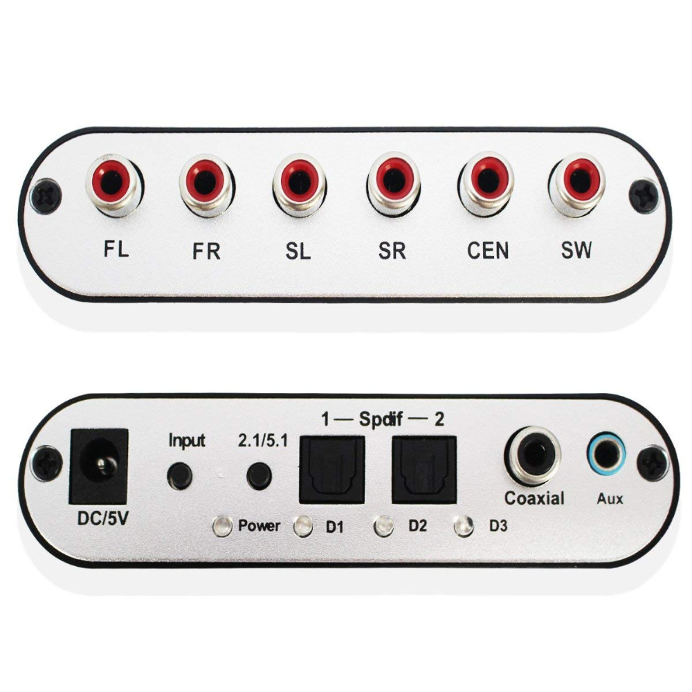 Décodeur Audio numérique 5.1 EU Dolby Dts/Ac-3 convertisseur optique à 5.1 canaux RCA analogique, adaptateur Audio, convertisseur amplificateur