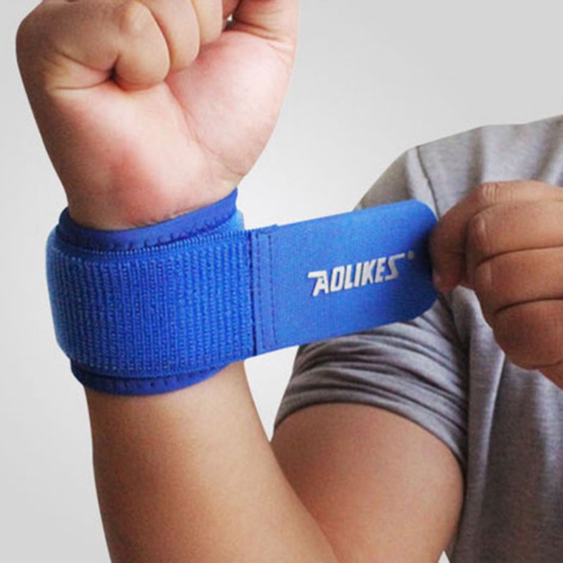 Deportes banda elástica para el pelo para baloncesto pulsera de muñeca banda en pelota de Ping-Pong de deportes al aire libre de seguridad proteger AOLIKES: Blue