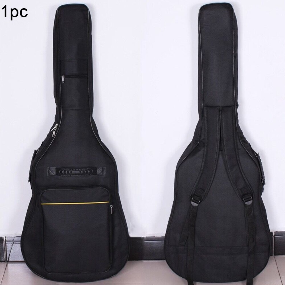 Cubierta Interior suave bolsa de guitarra reforzada funda impermeable grueso bolsillos de transporte acolchado de tamaño completo de tela Oxford cremallera