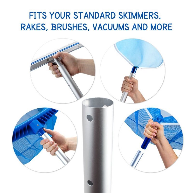 1M Adjustable Swimming Pool Cleaning Tool Telescopic Pole Aluminum Alloy Swimming Pool Telescopic Life-Saving Pole