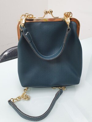 Bolsos Retro con Clip para Mujer, bandoleras con asa superior, cadena de mensajero, bolso cruzado con Clip dorado